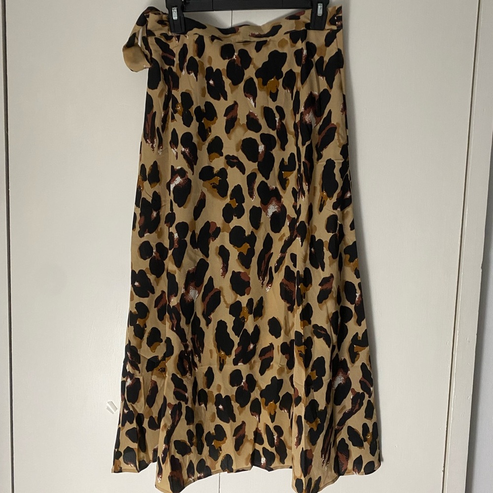 Newchoice NWT Women's Boho Leopard Skirt High Low Split Midi Wrap